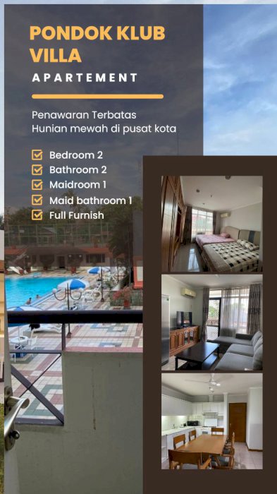 DIJUAL APARTEMEN PONDOK KLUB VILLA JAKARTA SELATAN