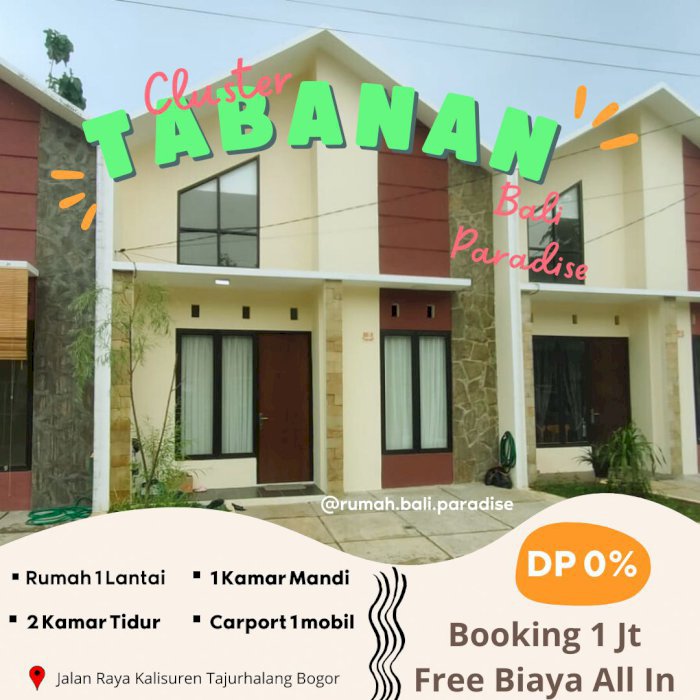 Rumah Dijual Dekat Stasiun Bojonggede Cicilan 2 Jt-an