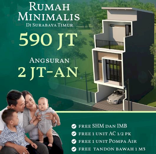 Promo AKHIR !!! rumah 3 lantai surabaya lokasi ciamik