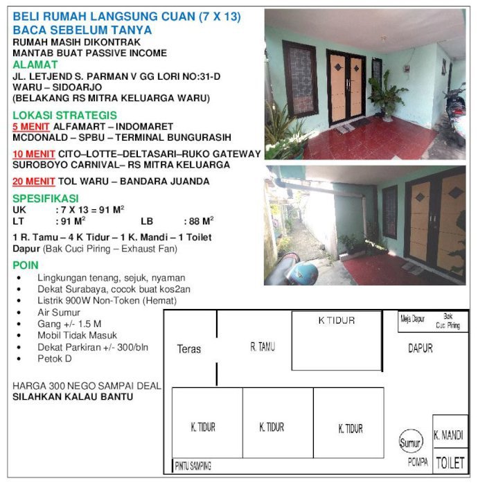 BELI LANGSUNG CUAN 7*13 DEKAT MCD,CITO,TRANSICON,JUANDA,LOTTE,SPBU,
