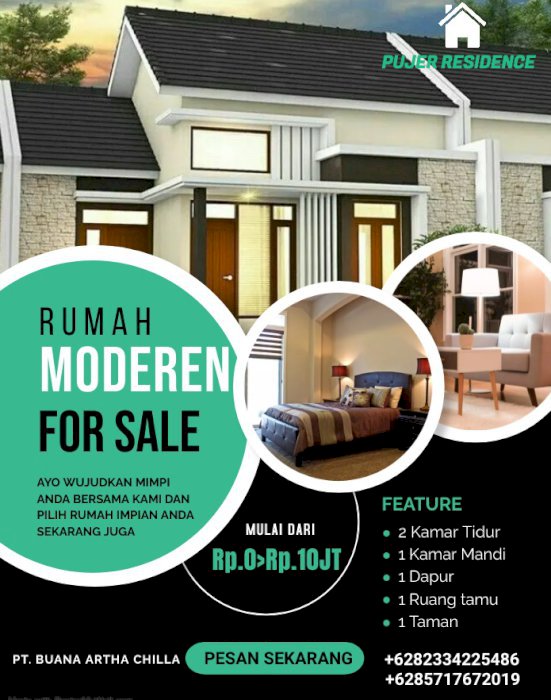 Rumah KPR mulai dari DP Rp.0 sampai Rp.10jt