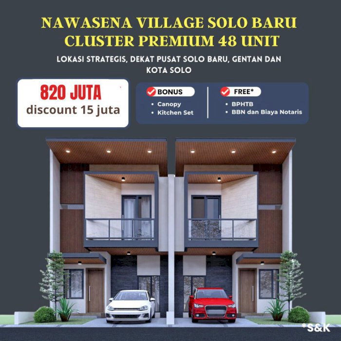 Rumah 800 Jutaan Di Perumahan Nawasena Village Baki dekat kota Solo