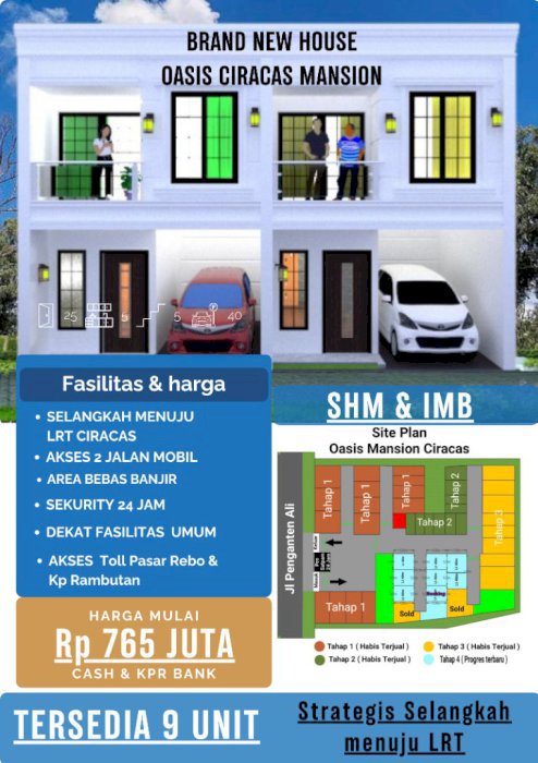 Rumah Strategis akses jalan 2 Mobil,Selangkah menuju LRT