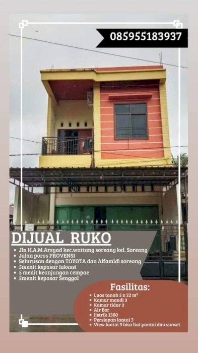 Ruko Murah tengah kota poros