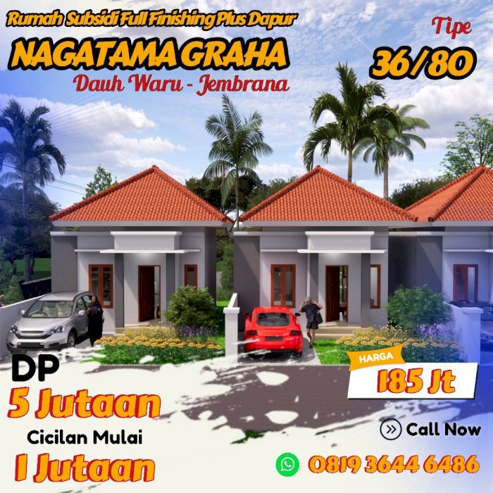 RUMAH SUBSIDI FULLFINISHING PLUS DAPUR JEMBRANA
