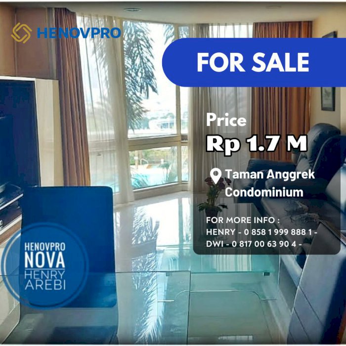 Taman Anggrek Condo 2+1 BR Lantai Rendah Sdh Renov Hadap Timur