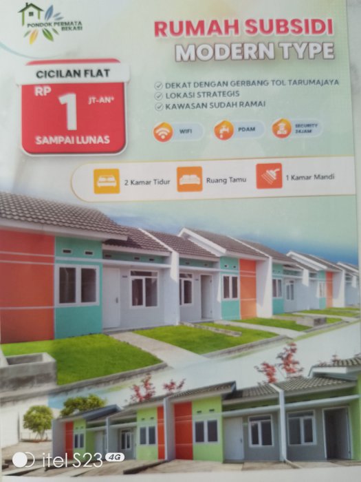 Rumah Subsidi Modern di jual