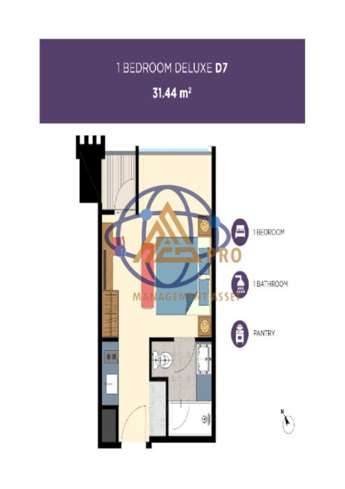 For Sale Apartemen Orange County T.G  Cikarang Studio Semi Furnished