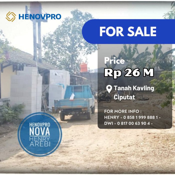 HARGA TURUN MENDEKATI NJOP KAVLING CIPUTAT PERUNTUKAN KOMERSIL