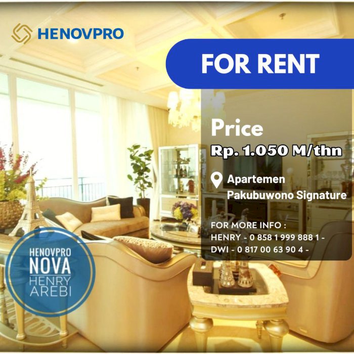 Pakubuwono Signature 4BR+1 Study Luxury Unit Mid Floor Best Pool View