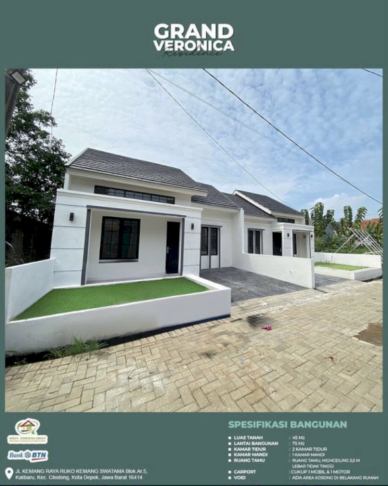 Rumah 1 lantai siap huni KPR tanpa DP
