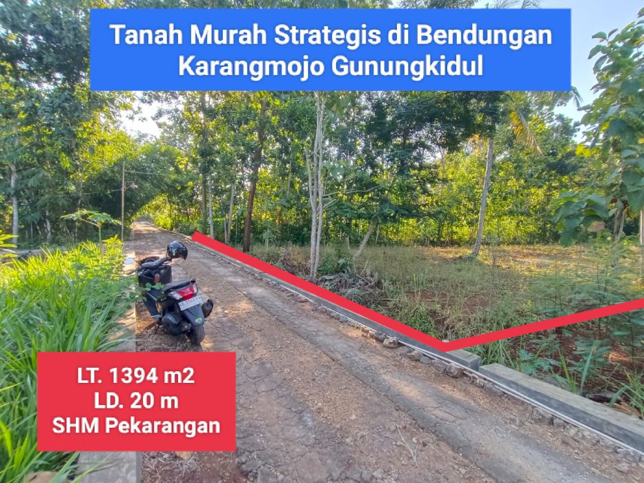 Jual Tanah murah diBendungan Timur Kota Wonosari Gunungkidul strategis