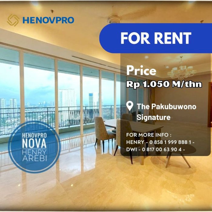 Pakubuwono Signature 4 BR + 1 Study Luxury Unit lantai tinggi