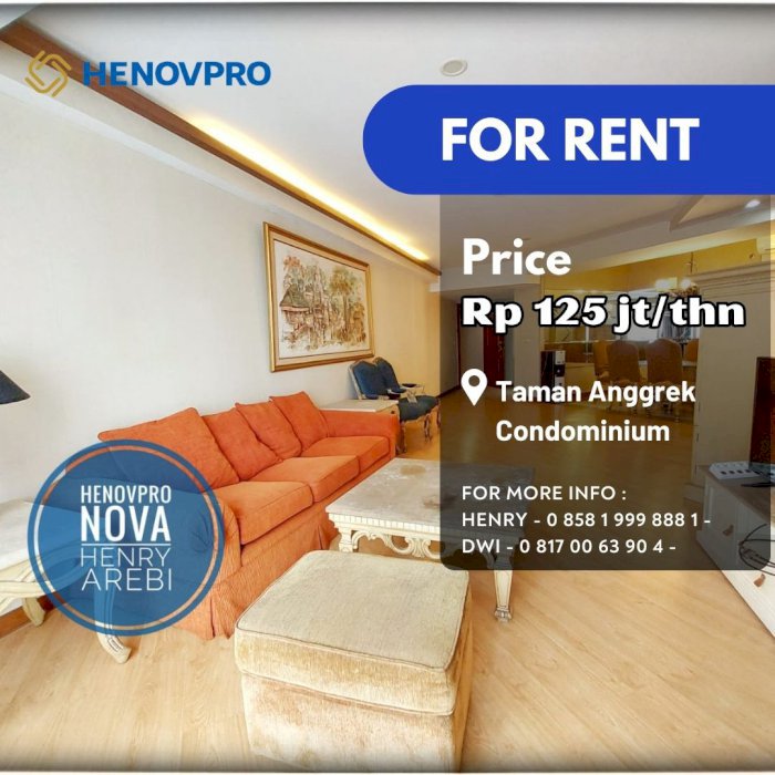 Taman Anggrek Unit 3+1 BR Full Furnish View kota jakarta