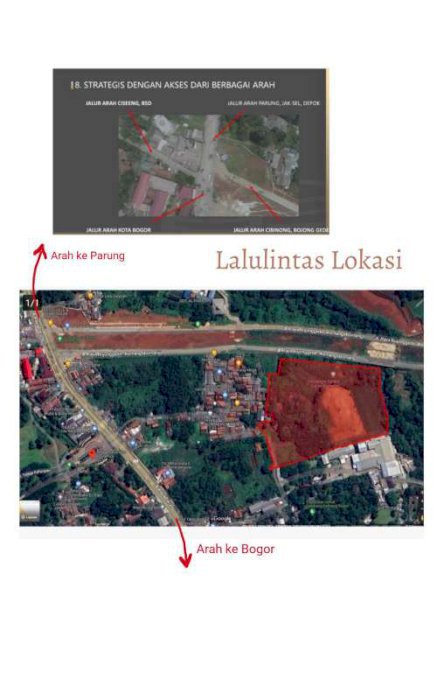 Tanah pinggir jalan Raya Bomang / Bojong  - Kemang.