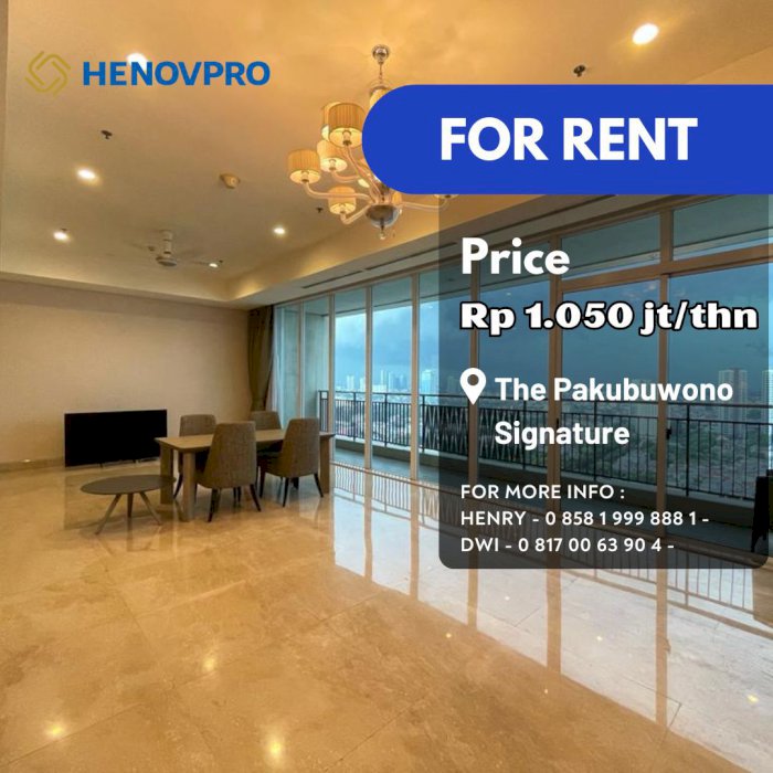 Pakubuwono Signature 4BR+1 Study Luxury Unit Mid Floor Best City View