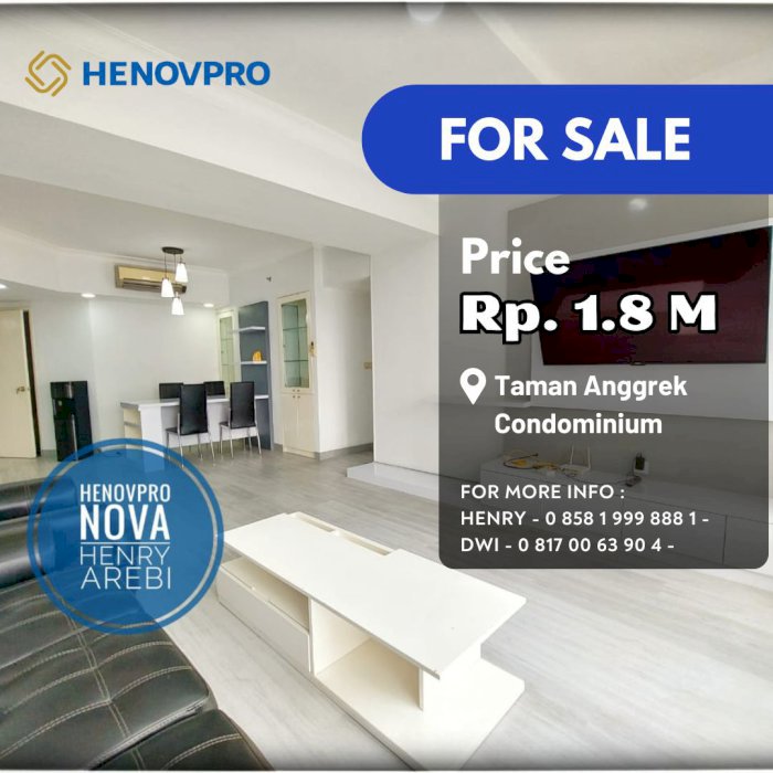 TURUN HARGA Taman Anggrek Condo Unit Sudut 2+1 BR BEST VIEW