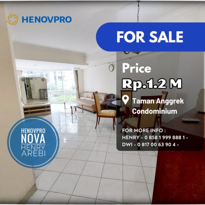 TURUN HARGA Taman Anggrek Condo 2+1 BR Best Garden View
