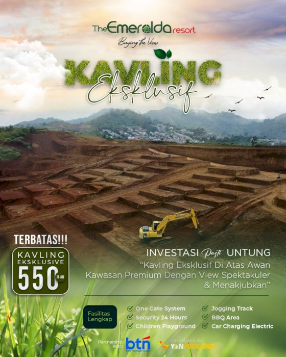 Tanah Kavling Premium Di Atas Awan Di Kawasan Terbaik & Strategis