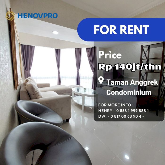 Taman Anggrek Unit 2+1 BR Full Furnish BEST City View