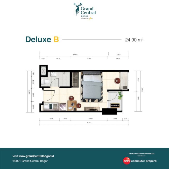 APARTEMEN TIPE DELUXE B .SGA 24.90 m2 DI BOGOR
