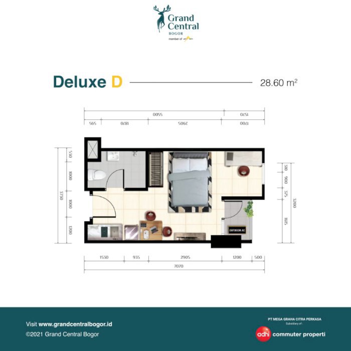 APARTEMEN TIPE DELUXE D SGA 28.60 m2 DI BOGOR
