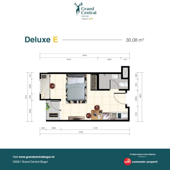 APARTEMEN TIPE DELUXE E SGA 30.08 m2 DI BOGOR