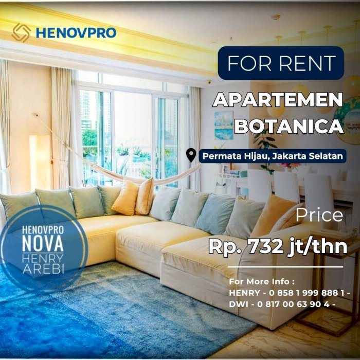 Botanica Apartment 3+1BR Low Fl Best Pool View Full Furnish