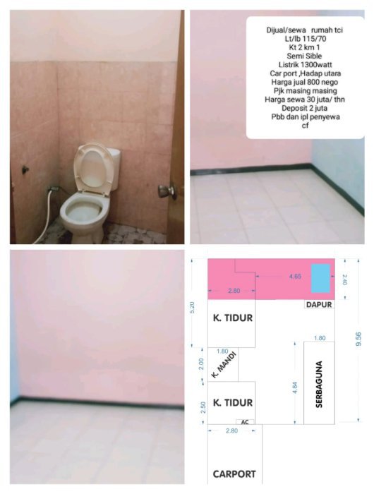 Disewa Rumah Taman Cibaduyut Indah 30 juta / thn