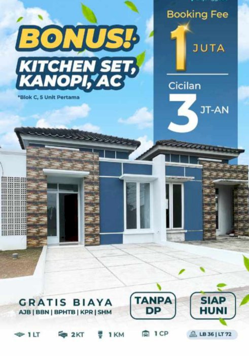 RUMAH BARU SIAP HUNI 400 JUTAAN DEKAT STASIUN BOJONG GEDE