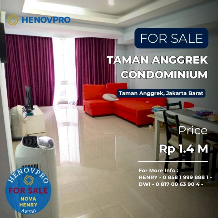 JUAL Taman Anggrek Condo Unit 2+1BR Pool View TURUN HARGA