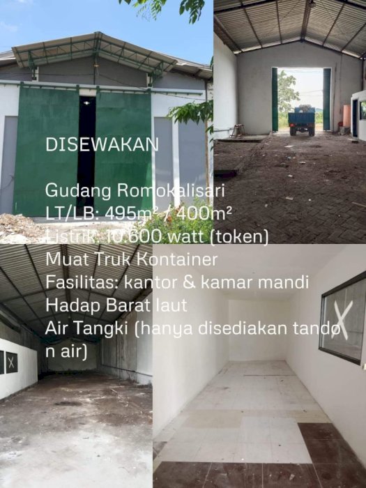 Di sewakan gudang di romokalisari surabaya
