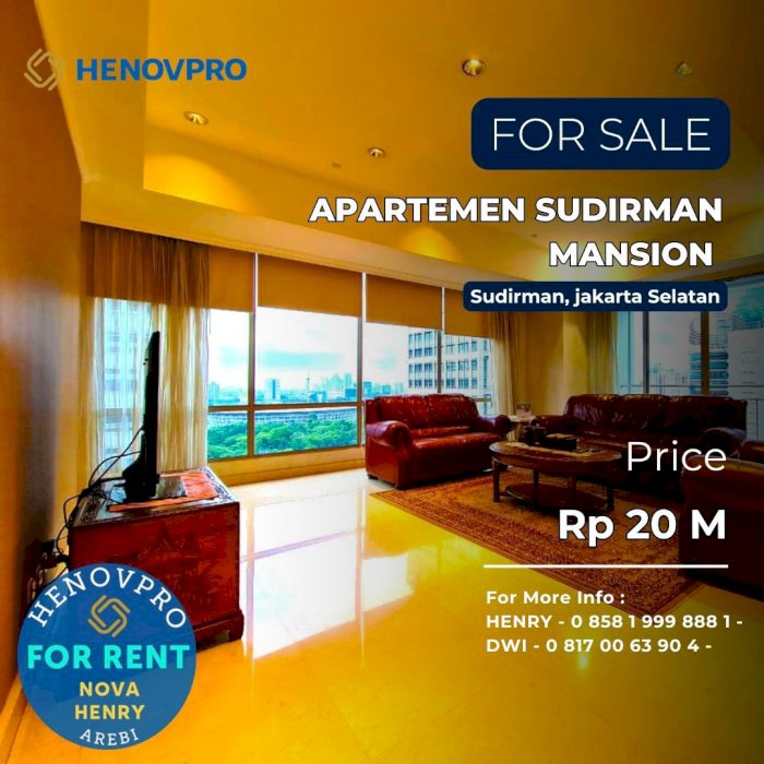 TURUN HARGA Sudirman Mansion Unit 4BR +1 Study Room Furnish City View