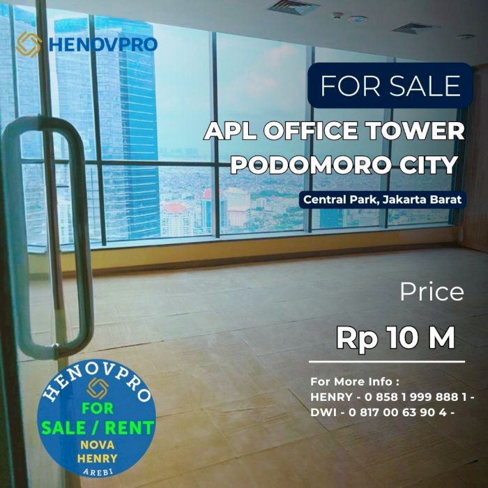 DIJUAL CEPAT RUANGAN KANTOR di APL Office Tower View City