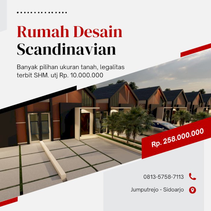Jual Rumah Lokasi Dekat Puskesmas Sukodono Skema Cash Keras