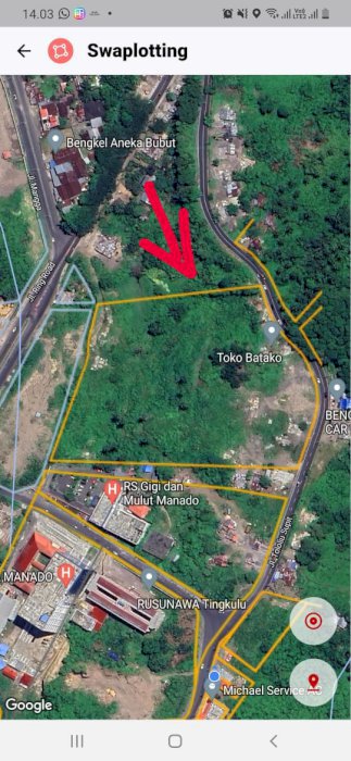 Tanah dijual Lokasi Teling kec Wanea Sulawesi utara