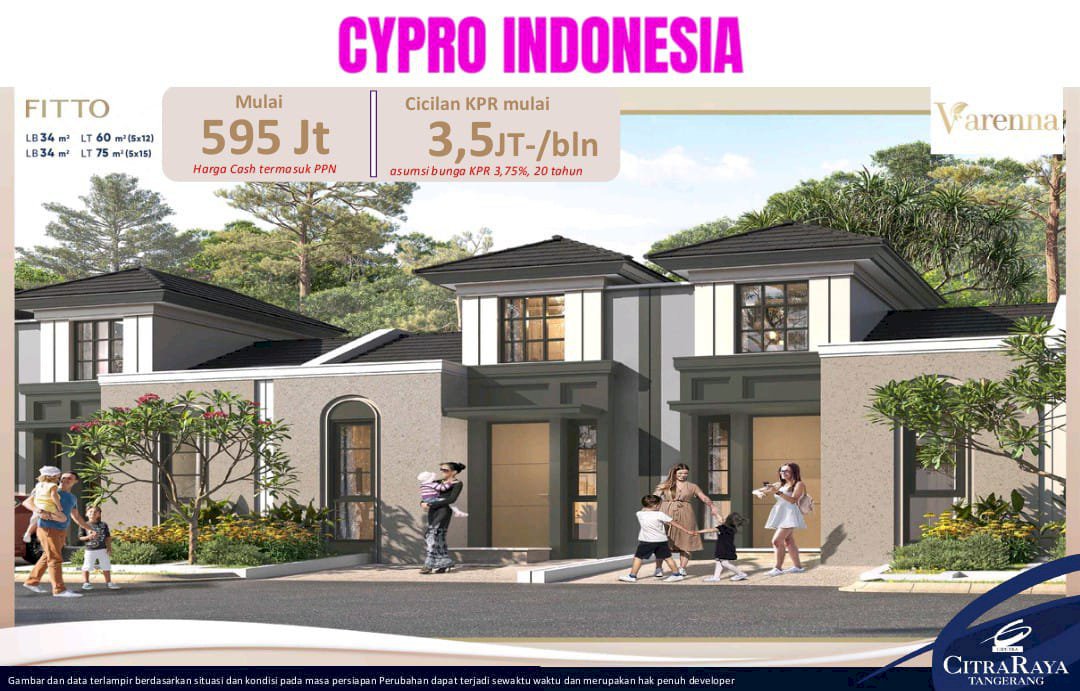 TYPE FITTO VARENNA CLUSTER CITRA RAYA TANGERANG