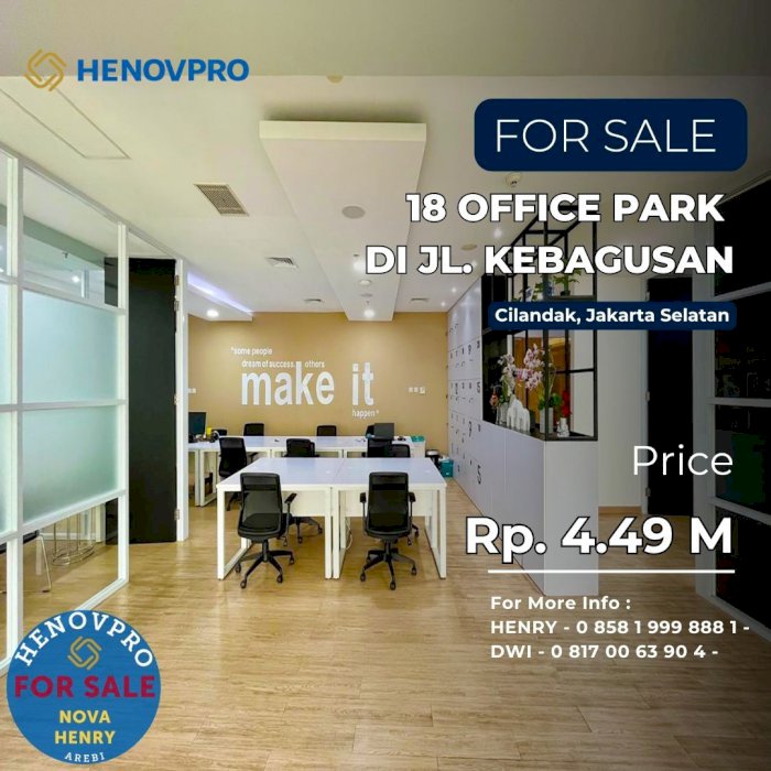 18 Office Park di Jl. Kebagusan, Dijual Full Furnish Mid Fl Jarang Ada
