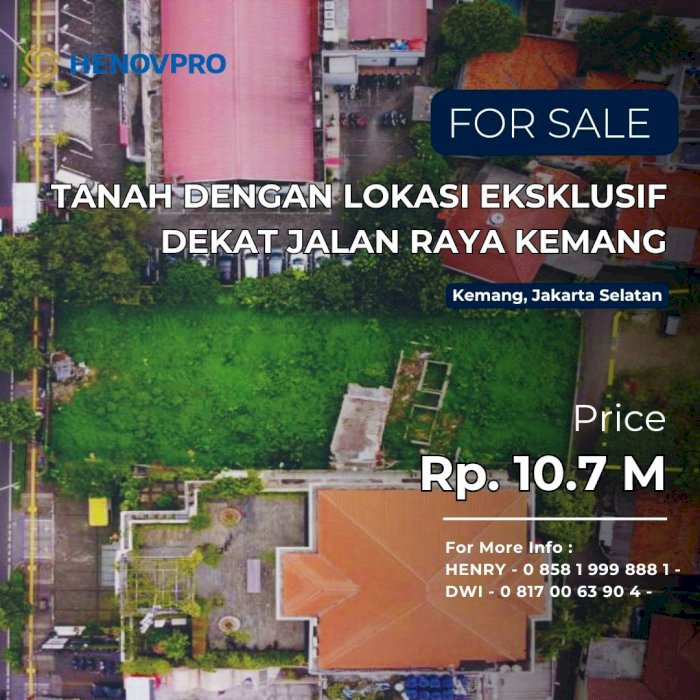 Dijual – Tanah dengan Lokasi Eksklusif dekat Jalan Raya Kemang