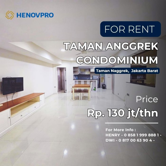 Taman Anggrek Unit 2+1BR Full Furnish BEST Garden View
