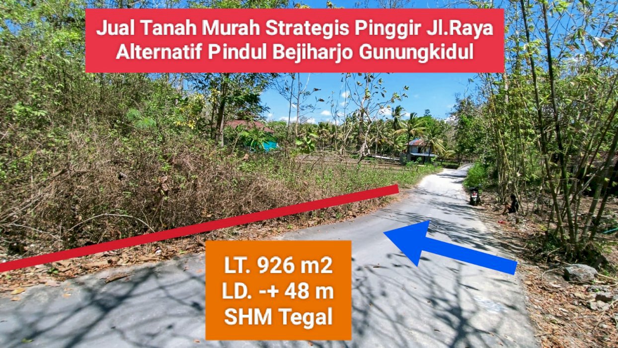 Jual Tanah murah pinggir jalan raya pindul Bejiharjo Gunungkidul