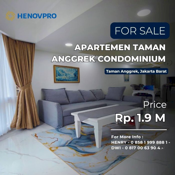 Investasi Terbaik Unit Renov Taman Anggrek Condo 2+1BR City View