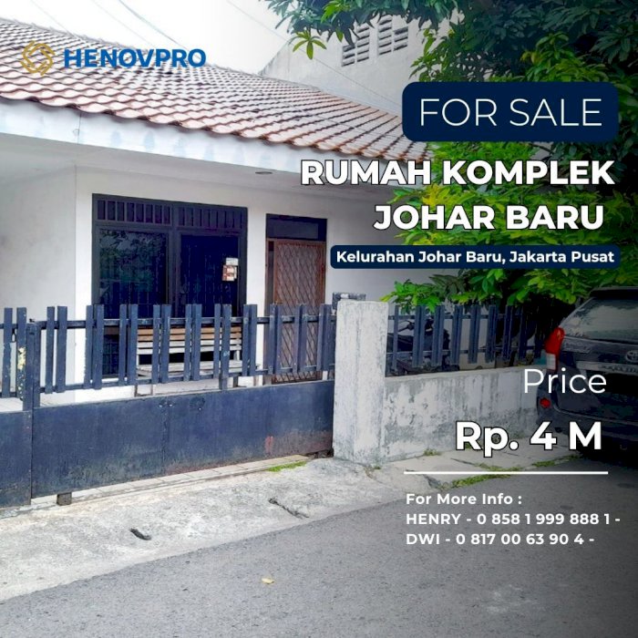 DIjual Rumah Komplek Johar Baru jakarta pusat
