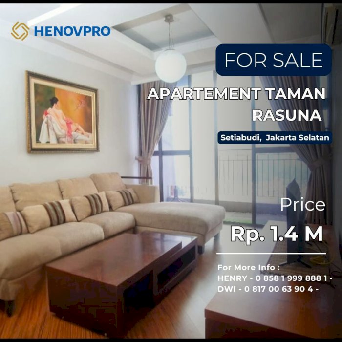 TURUN HARGA Taman Rasuna Unit 2+1BR Pool View Hadap Timur Sdh Renov