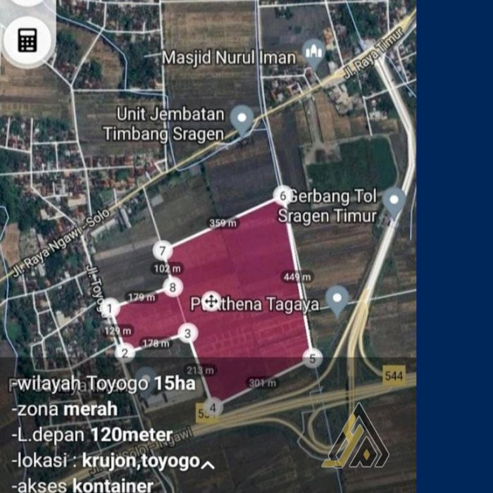 Dijual Lahan Zona Industri,Lokasi Sambung macan,Sragen,15 Ha,Bu!