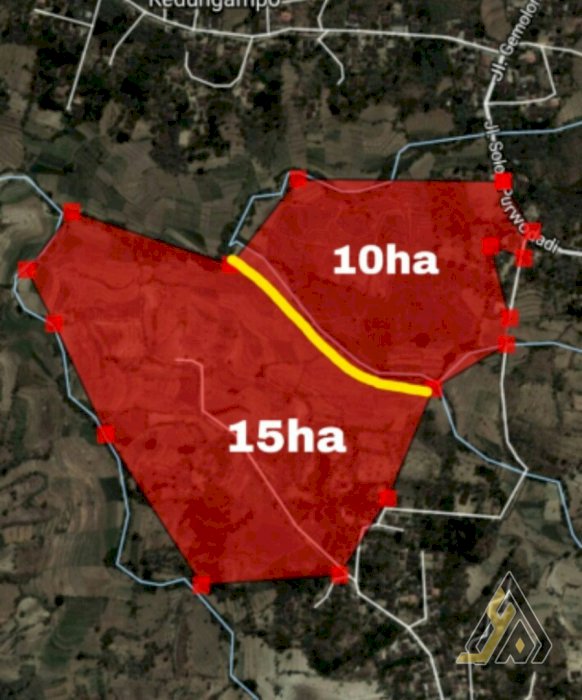 Dijual Lahan Zona Industri,Lokasi Mondokan,Sragen,Luas 15 Ha,Bu!