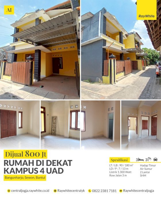 Di jual Rumah 2 Lantai Lokasi Strategis Dekat Kampus UAD 4 Yogyakarta