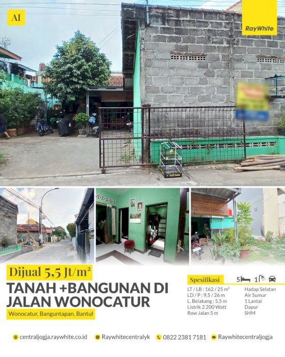 Tanah Bonus Rumah 5 Kamar Lokasi di batul, Yogyakarta