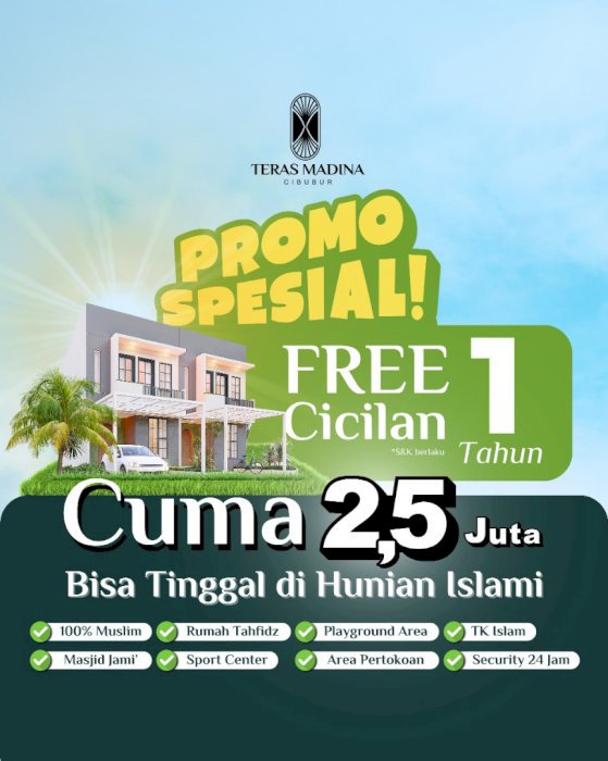 Miliki Rumah 2 Lantai Di Cluster Syariah Dekat Kota Wisata Cibubur