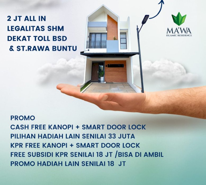 RUMAH DEKAT TOLL BSD FREE ALL IN LEGALITAS SHM
